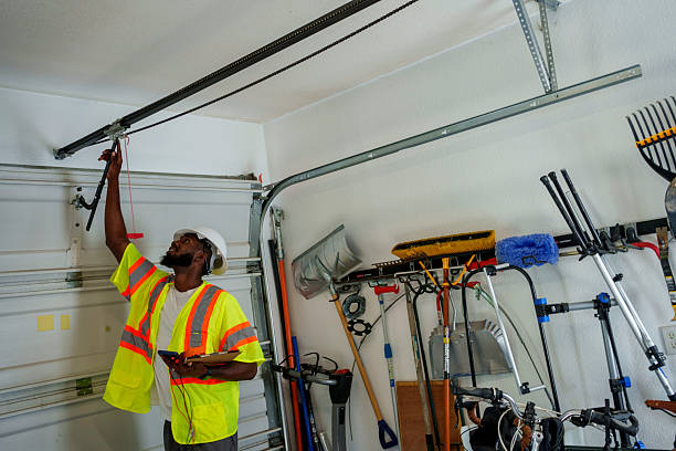 Professional Garage Door Panel Replacement technician working in Sandston, VA